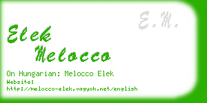 elek melocco business card